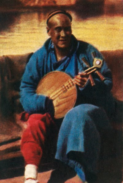 Omrejsende musiker, Kina, c1928. af Unbekannt