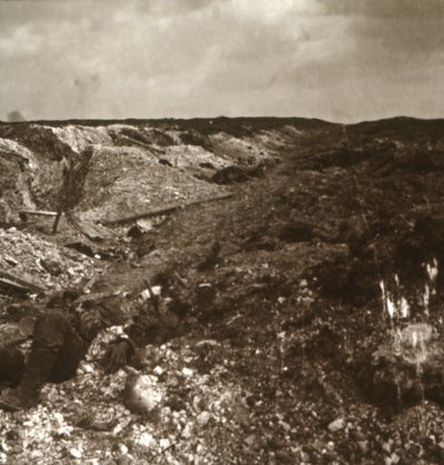 Skyttegrave, Somme, Nordfrankrig, c1914-c1918 af Unbekannt