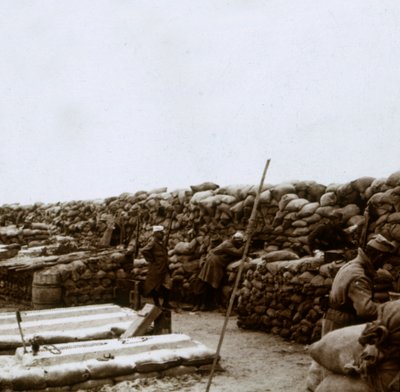 Skyttegrave ved Mamelon Vert, Nieuwpoort, Flandern, Belgien, c1914-c1918 af Unbekannt