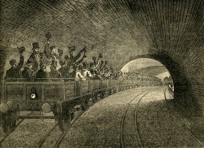 Prøvetur på den underjordiske jernbane, 1863, c1876. af Unbekannt