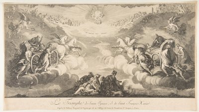 Triumf for Saint Ignatius og Saint Francis Xavier Le Triomphe de Saint Ignace et..., 1600-tallet. af Unbekannt