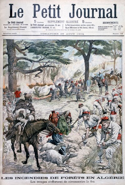 Tropper forsøger at begrænse en skovbrand, Algeriet, 1904 af Unbekannt
