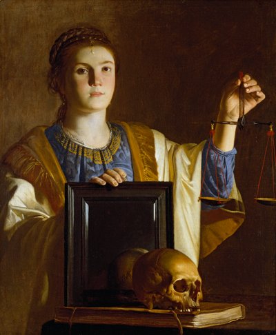Sandheden præsenterer et spejl for verdens forfængeligheder, c1620-1630 af Unbekannt
