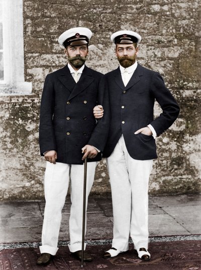 Zar Nicholas II af Rusland og Kong George V af Storbritannien af Unbekannt