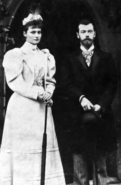 Tsarina Alexandra Feodorovna og zar Nicholas II af Rusland, c1900. af Unbekannt