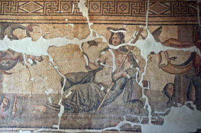 Tyrkiet, Thetis blandt fiskemosaikken, fra Iskenderum, Tyrkiet af Unbekannt