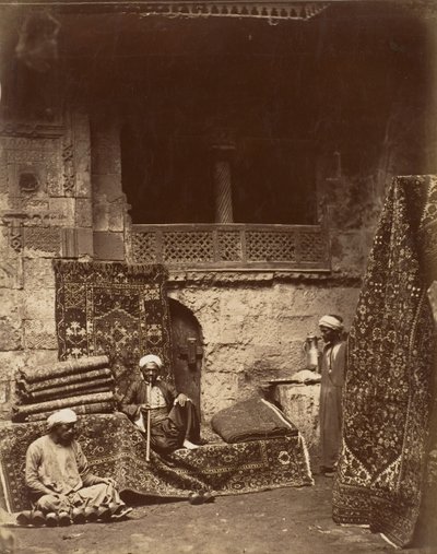 Tyrkisk tæppebasar, Cairo, ca. 1880. af Unbekannt