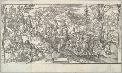 Tyrkiske soldater i hvile fra frisen Ces Moeurs et fachons de faire de Turcz Customs ..., 1553. af Unbekannt