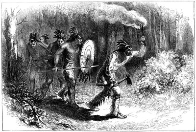 Tuscarora-indianere sporer flygtninge, slutningen af det 17.-begyndelsen af det 18. århundrede c1880 af Unbekannt