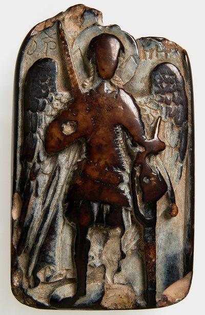 Tosidet vedhæng med ærkeenglen Michael og Daniel i Løvens Hule, byzantinsk, 1200 eller senere. af Unbekannt