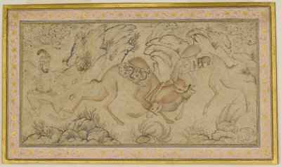 Two Camels Fighting, slutningen af det 16.-begyndelsen af det 17. århundrede. af Unbekannt