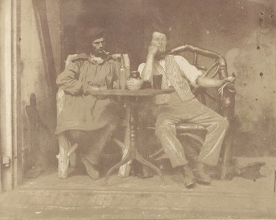 To mænd siddende ved et bord, 1850