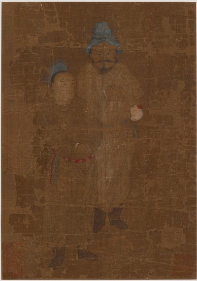 To mandsfigurer, stående, Ming-dynastiet, 1600-tallet. af Unbekannt