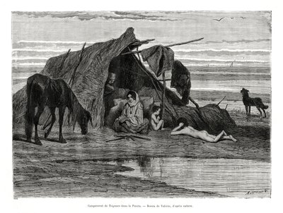 Tziganes camping i Puszta, 1886 af Unbekannt