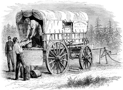 Amerikansk militær telegrafvogn, amerikansk borgerkrig, 1861-1865 c1880 af Unbekannt