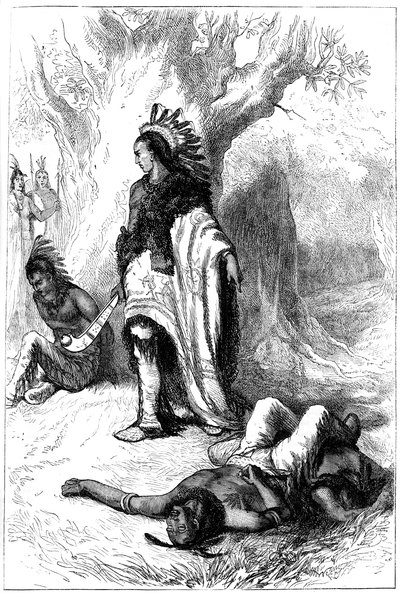 Uncas og Miantonomoh, 1643 c1880 af Unbekannt