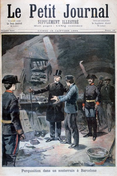 Underjordisk søgen efter anarkister, Barcelona, 1894 af Unbekannt