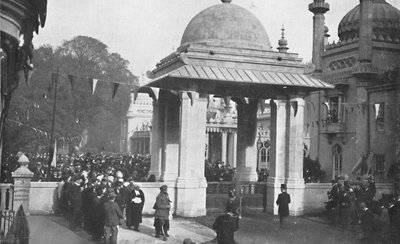Afsløring af Indian Memorial Gateway af Maharajaen af Patiala, 26. oktober 1921, 1939. af Unbekannt