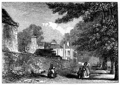 Upper Flask Tavern, Hampstead Heath, residens for George Steevens, 1840 af Unbekannt
