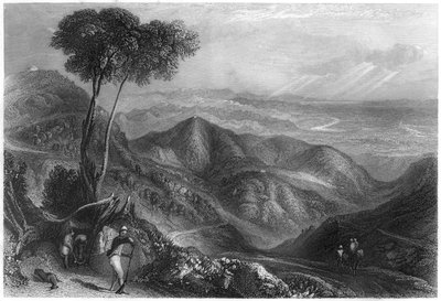 Valley of the Dhoon, Himalaya-bjergene, c1860 af Unbekannt