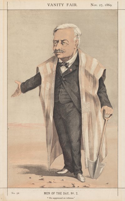 Vanity Fair: Men of the Day, nr. 2. Han undertrykte en landtange, 1869. af Unbekannt