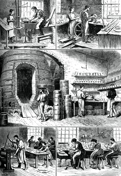 Forskellige keramikprocesser, c1880 af Unbekannt