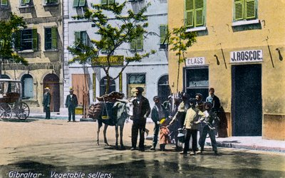 Grøntsagssælgere, Gibraltar, 1945 af Unbekannt