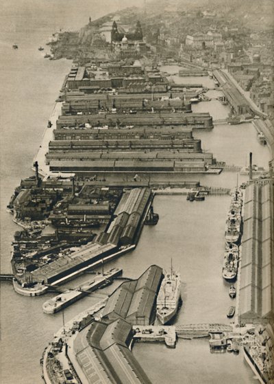 Skibe sejler fra Liverpool til havne over hele verden, fra floden Mersey, 1936 af Unbekannt