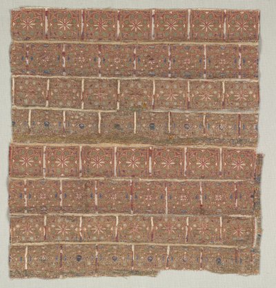 Vestmentfragment med stjerner i forskudte firkanter, 1200-tallet. af Unbekannt