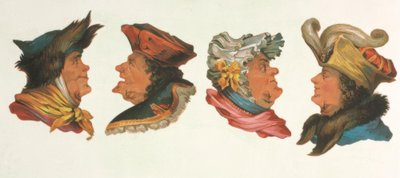 Billedpuslespil, fire hoveder / kromolitografi. af Unbekannt