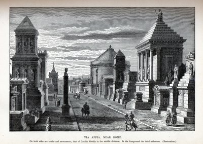 Via Appia nær Roms genopbygning, 1882 af Unbekannt