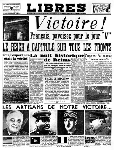 Victory!, forside af Libres avis, 9. maj 1945 af Unbekannt