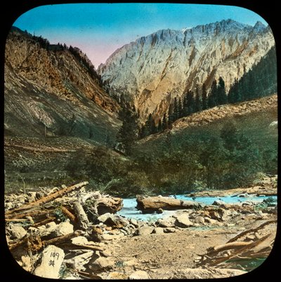 Udsigt mellem Sonamarg og Baltal, Kashmir, Indien, slutningen af det 19. eller begyndelsen af det 20. århundrede af Unbekannt