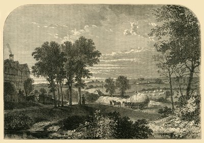 Udsigt fra Moll Kings House, Hampstead, i 1760, c1876. af Unbekannt