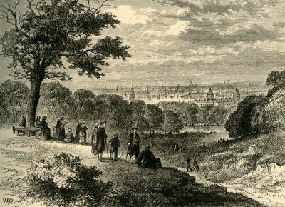 Udsigt fra One-Tree Hill, Greenwich Park, i 1846, c1878. af Unbekannt