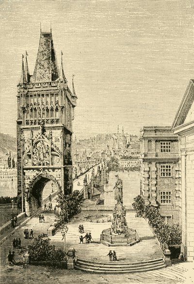 Udsigt i Prag - Brotårnet, 1890. af Unbekannt