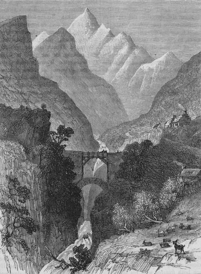 Udsigt i Pyrenæerne, c1880 af Unbekannt