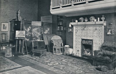 Udsigt i studiet af Sir E. A. Waterlow, R.A., slutningen af det 19.-begyndelsen af det 20. århundrede. af Unbekannt
