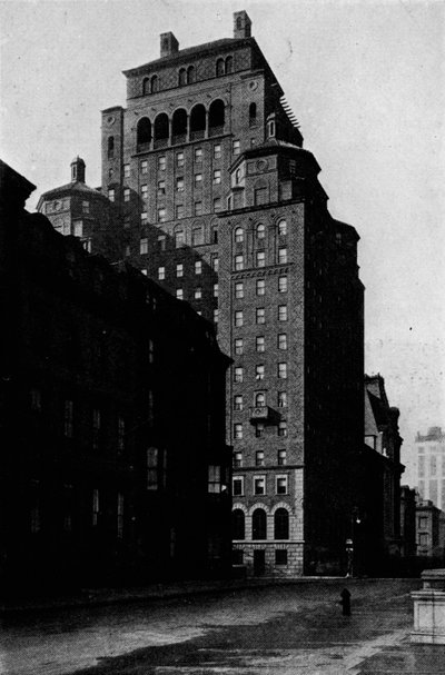 Udsigt mod syd på Madison Avenue i Fraternity Clubs Building, New York City, 1924 af Unbekannt
