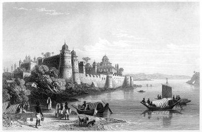 Udsigt over Allahabad, der viser fortet, c1860 af Unbekannt