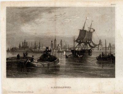 Udsigt over Archangelsk, 1833 af Unbekannt
