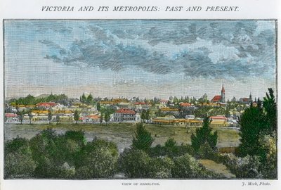 Udsigt over Hamilton, Victoria, Australien, c1885 af Unbekannt