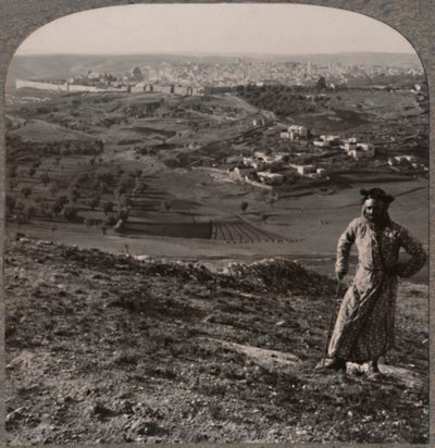 Udsigt over Jerusalem fra Mount Scopus, c1900 af Unbekannt