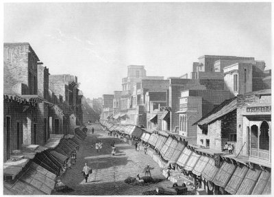 Udsigt over Principal Street, Agra, c1860 af Unbekannt