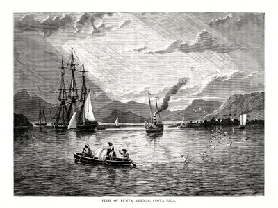 Udsigt over Punta Arenas, Costa Rica, 1877 af Unbekannt