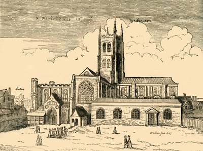 Udsigt over St. Mary Overy, c1878. af Unbekannt