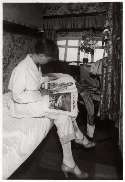 Udsigt over en passagerkabine ombord på Zeppelin LZ 127 Graf Zeppelin, 1933 af Unbekannt