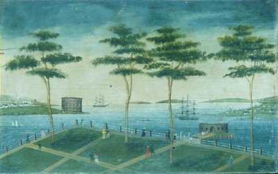 Udsigt over batteriet, New York, 1800-1850. af Unbekannt