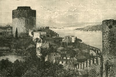 Udsigt over Bosporus: Europas slot, 1890. af Unbekannt