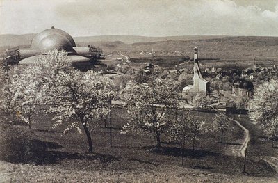 Udsigt over Goetheanum og varmehuset, Dornach, Schweiz, 1914-1916 af Unbekannt
